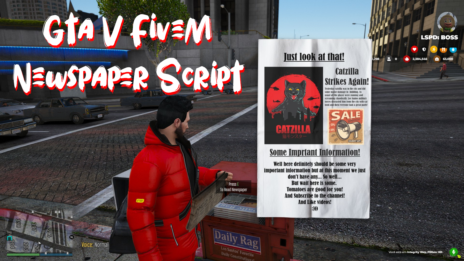 You are currently viewing GTA V FiveM FREE Newspaper Script